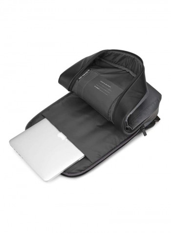 Waterproof Backpack For 15-Inch Laptop 35x27x9.5cm Grey/Black