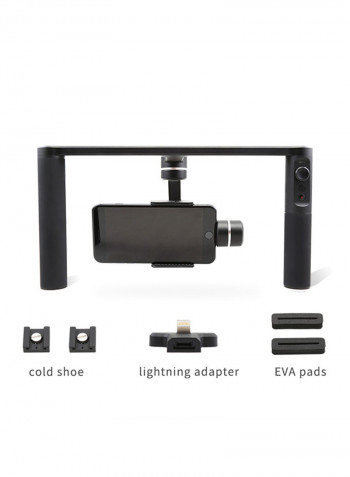 3-Axis Dual Handle Gimbal With Five Screw Ports Black