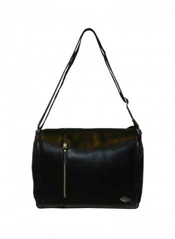 Genuine Leather Designer Crossbody Bag Black