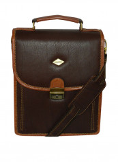 Genuine Leather Designer Crossbody Bag Dark Brown
