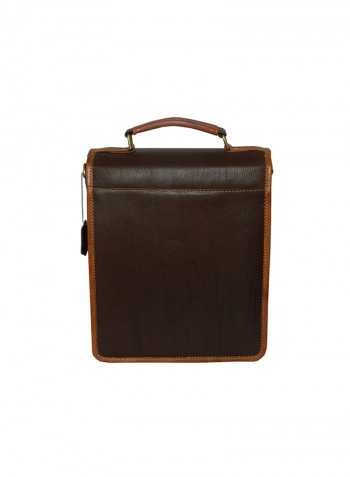 Genuine Leather Designer Crossbody Bag Dark Brown