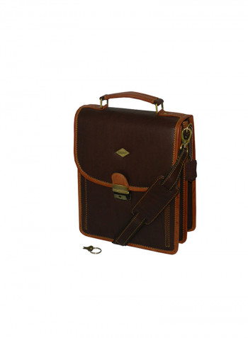 Genuine Leather Designer Crossbody Bag Dark Brown