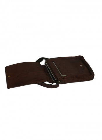 Genuine Leather Designer Crossbody Bag Dark Brown