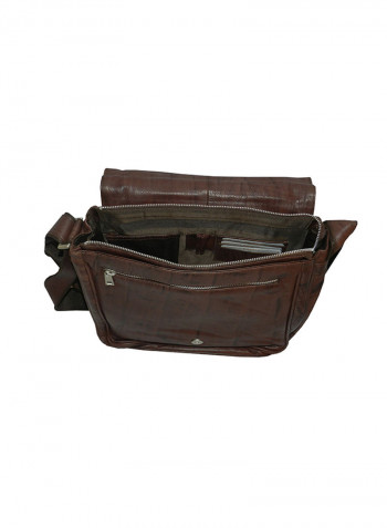 Genuine Leather Designer Crossbody Bag Dark Brown