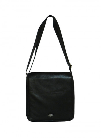 Genuine Leather Designer Crossbody Bag Black