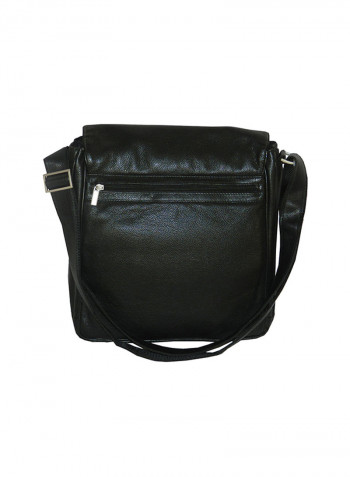 Genuine Leather Designer Crossbody Bag Black