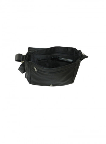 Genuine Leather Designer Crossbody Bag Black