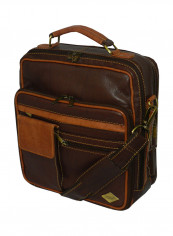 Genuine Leather Designer Crossbody Bag Dark Brown