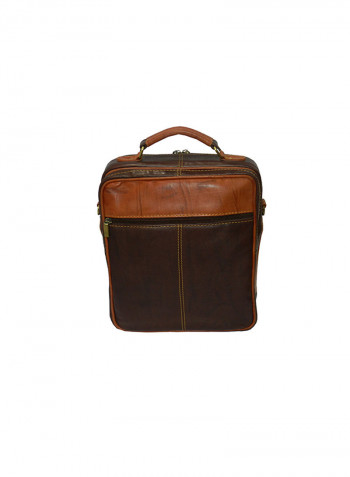 Genuine Leather Designer Crossbody Bag Dark Brown