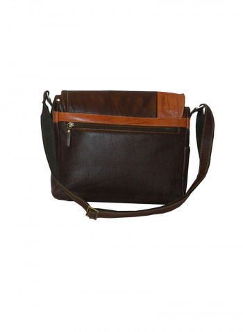 Genuine Leather Designer Crossbody Bag Dark Brown