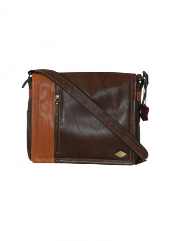 Genuine Leather Designer Crossbody Bag Dark Brown