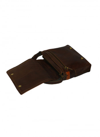 Genuine Leather Designer Crossbody Bag Dark Brown