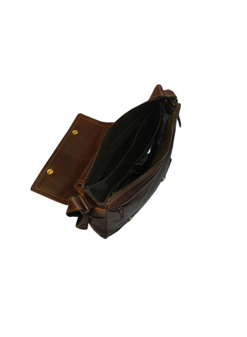 Genuine Leather Designer Crossbody Bag Dark Brown