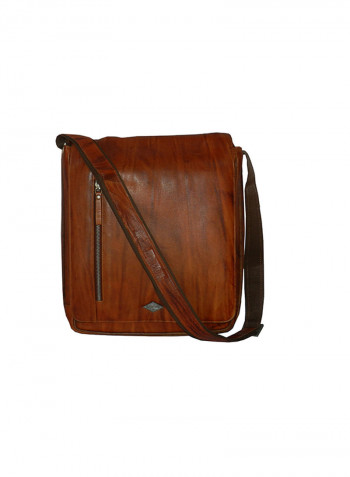 Genuine Leather Designer Crossbody Bag Tan
