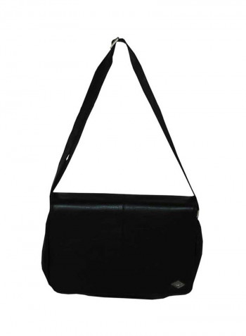 Genuine Leather Designer Crossbody Bag Black