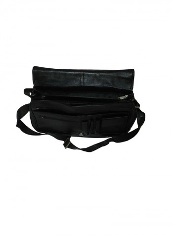 Genuine Leather Designer Crossbody Bag Black