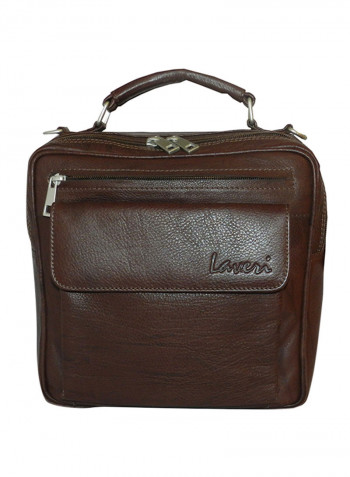 Genuine Leather Designer Crossbody Bag Dark Brown