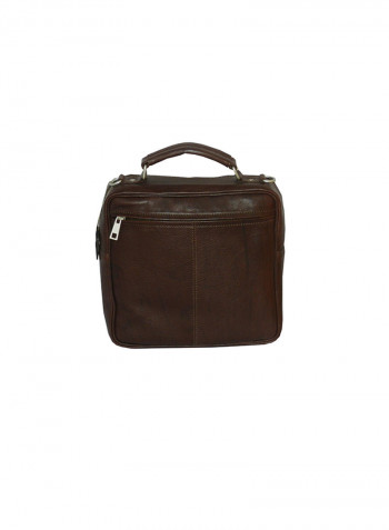 Genuine Leather Designer Crossbody Bag Dark Brown