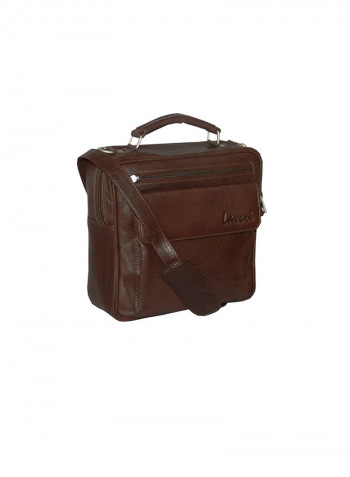 Genuine Leather Designer Crossbody Bag Dark Brown
