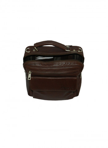 Genuine Leather Designer Crossbody Bag Dark Brown