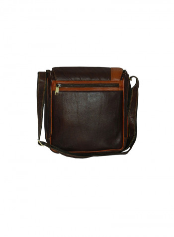 Genuine Leather Designer Crossbody Bag Dark Brown