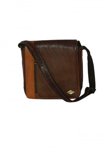 Genuine Leather Designer Crossbody Bag Dark Brown