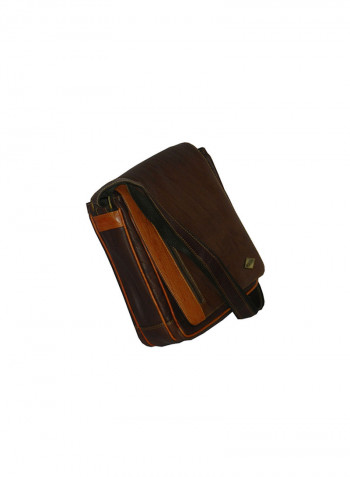 Genuine Leather Designer Crossbody Bag Dark Brown