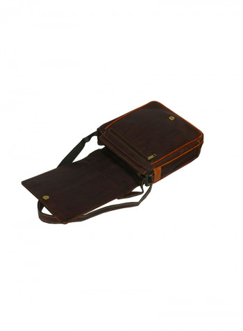Genuine Leather Designer Crossbody Bag Dark Brown
