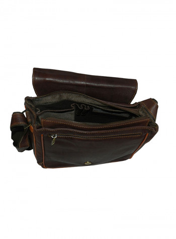 Genuine Leather Designer Crossbody Bag Dark Brown