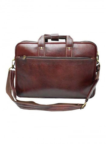 Leather Bag Fits 17 Inches Laptop Brown