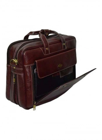 Leather Bag Fits 17 Inches Laptop Brown