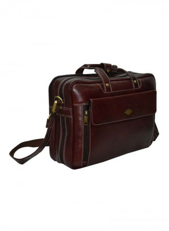 Leather Bag Fits 17 Inches Laptop Brown