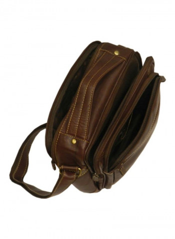 Leather Crossbody Bag Dark Brown