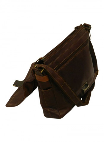 Leather Crossbody Bag Dark Brown