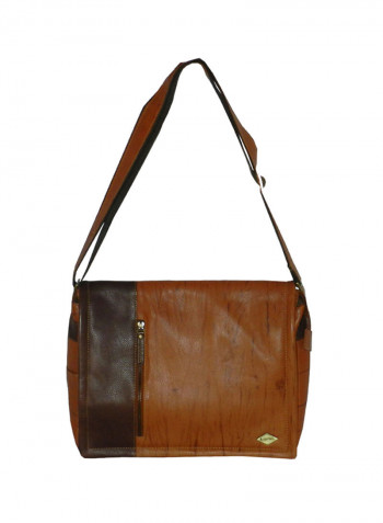 Genuine Leather Designer Crossbody Bag Tan