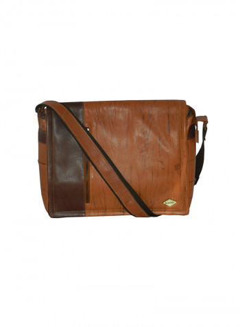Genuine Leather Designer Crossbody Bag Tan