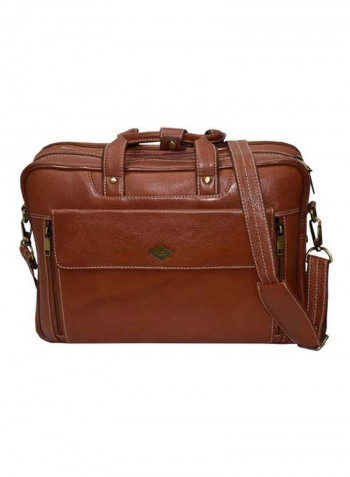 Leather Bag Fits 17 Inches Laptop Tan