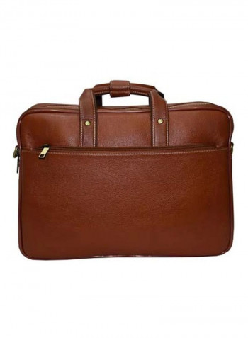 Leather Bag Fits 17 Inches Laptop Tan