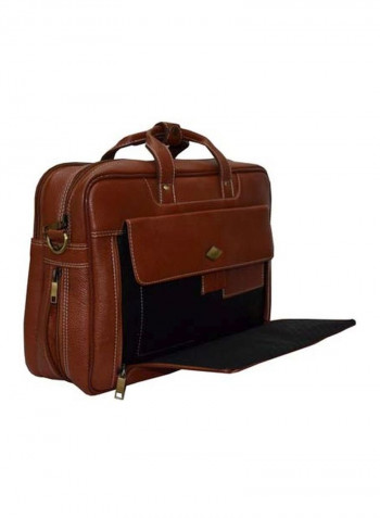 Leather Bag Fits 17 Inches Laptop Tan