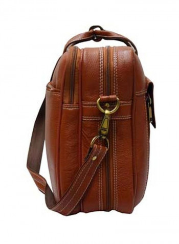 Leather Bag Fits 17 Inches Laptop Tan