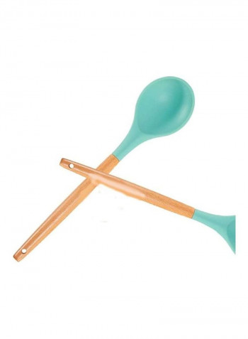 11-Piece Silicone Cooking Utensil Set Green/Beige One Size
