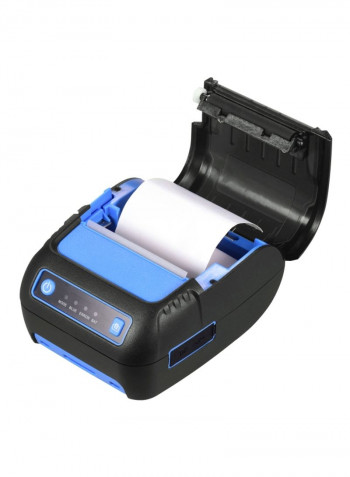 Portable Thermal Receipt Printer 11.5x6x9centimeter Black/Blue