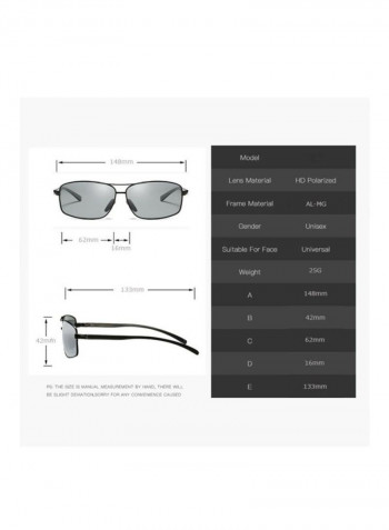Men's Rectangular Sunglasses - Lens Size: 62 mm