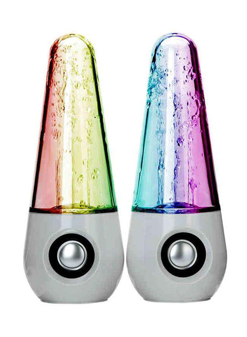 1-Pair Mini Colorful Water Music Fountain Speakers D1238050501 Multicolour