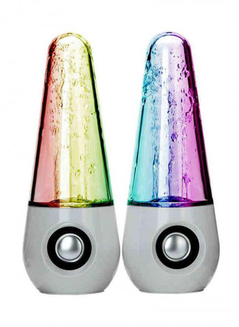 1-Pair Mini Colorful Water Music Fountain Speakers D1238050501 Multicolour