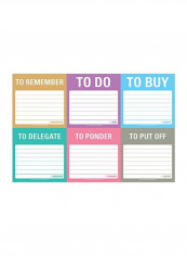 6-Piece To Accomplish Sticky Note Pads Purple/Blue/Green