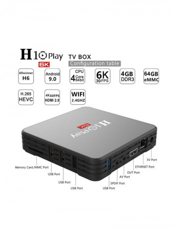 H10 Smart TV Set Top Box With Remote Control STB1024 Black/Purple