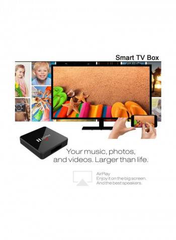 H10 Smart TV Set Top Box With Remote Control STB1024 Black/Purple
