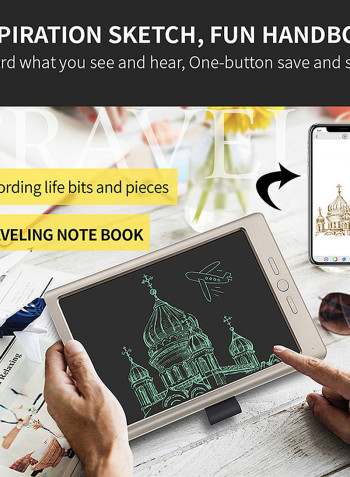 10 Inch Smart Office Writing and Drawing Notepad With Stylus Pen 10inch Gold