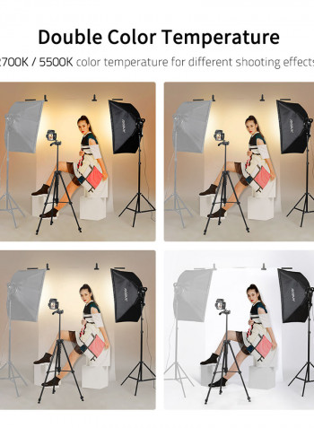 Studio Photography Softbox LED Light Kit Black/White